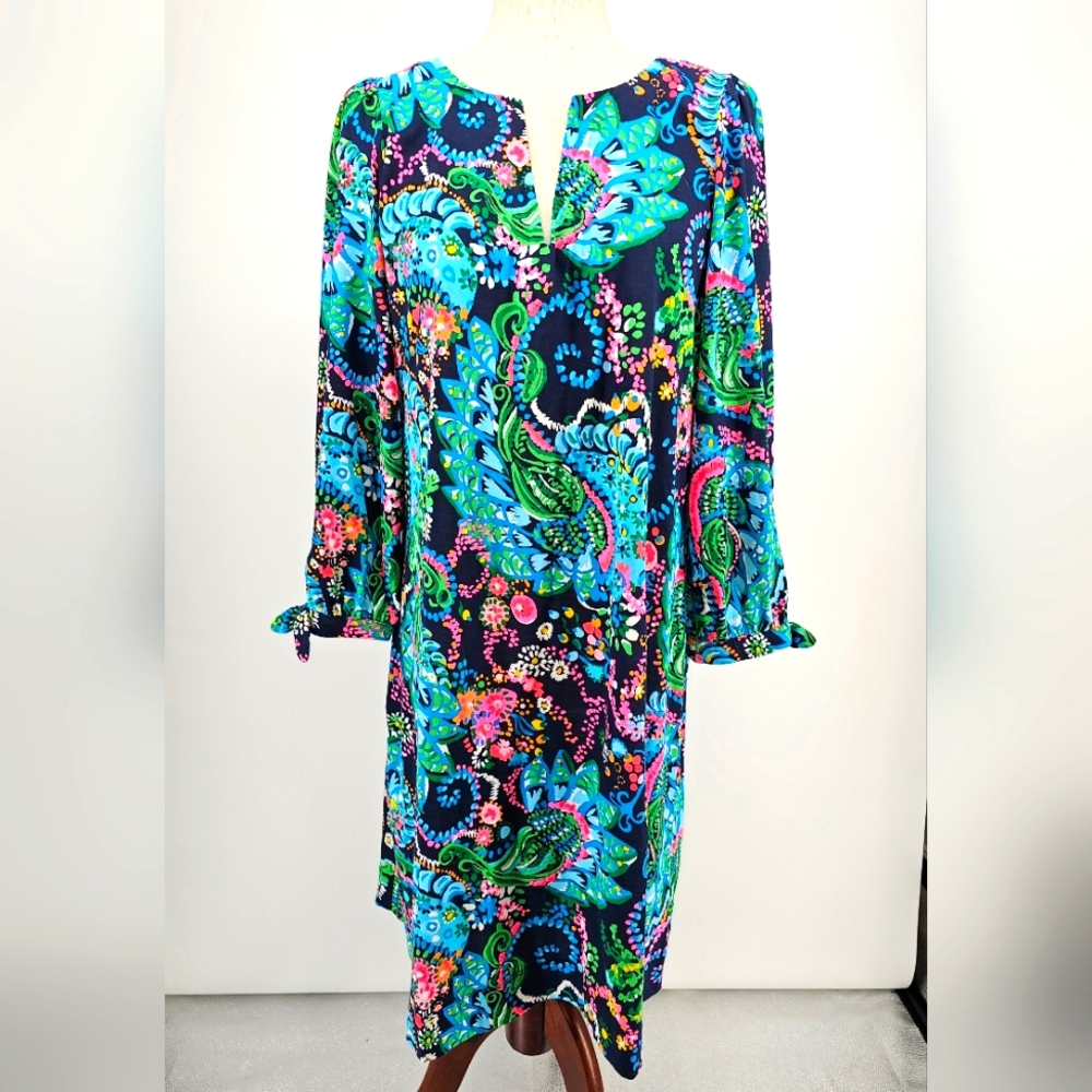 Lilly Pulitzer Cath 3/4 sleeve dress in Take Me To Sea Style 006076